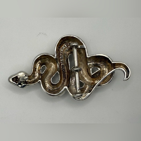 BARRY KIESELSTEIN-CORD STERLING SILVER SNAKE BELT BUCKLE 106 GRAMS 1993 main image 4